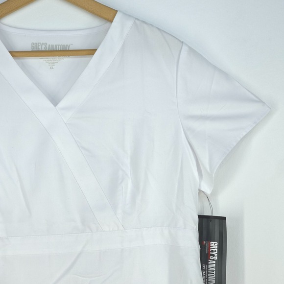 Greys Anatomy 3 Pocket Mock Wrap Scrub Top Womens XL Medical Nursing Technician - Picture 3 of 15